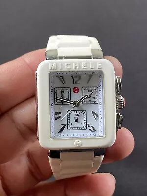 Michelle Park Jelly Bean Swiss Made Chronograph Women's White Silicon Band Watch • $70