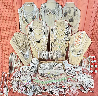 10 Lbs Pounds Vintage Now JUNK BROKEN Jewelry Lot Art Craft Repurpose #J9 • $43