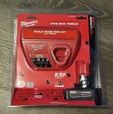 Milwaukee M12 RedLithium XC4.0 4.0Ah Battery And Charger Kit 48-59-2440 - Sealed • $42.99