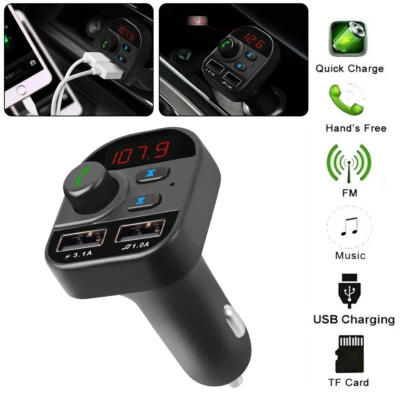 Bluetooth In-Car Wireless FM Transmitter MP3 Radio Adapter Car 2 USB Charger #T • $12.71