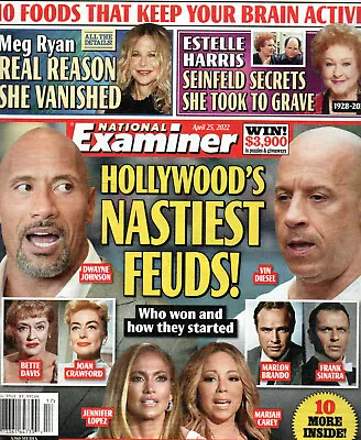 NATIONAL EXAMINER Magazine April 25 2022 Dwayne The Rock Johnson Vin Diesel • $15