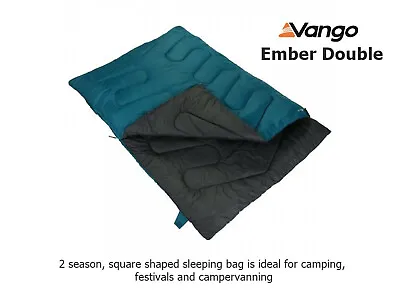 Vango Ember Double Sleeping Bag - Bondi Blue - Good Value 2 Season - Camping • £39.95