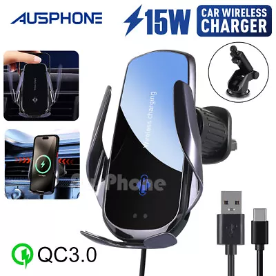 Wireless Car Charger Mount Phone Holder Vent Clip For IPhone Samsung Mobiles • $29.95