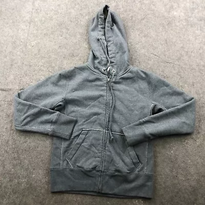 VTG J Crew Hoodie Womens XS Gray Hooded Full Zip Fleece Casual Gym Outdoors * • $14.99