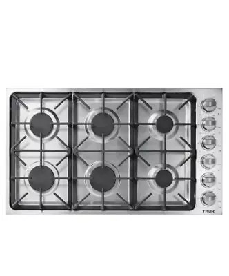 Thor Kitchen TGC3601 36 Inch Professional Gas Cooktop - Stainless Steel • $500