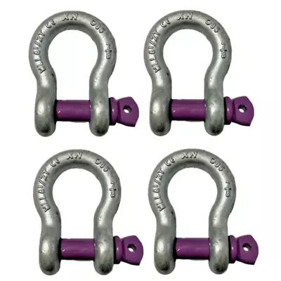 4x Lifting Shackle WLL 6.5 Ton Galvanised Screw Pin Tested Alloy Bow Shackles • £38.99