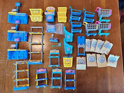 Zuru Mini Brands Grocery Store Shelves Bags And Shopping Cart Lot • $25