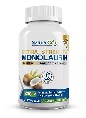 Natural Cure Labs Extra Strength Monolaurin 800mg 100 Capsules 33% More • $28.95