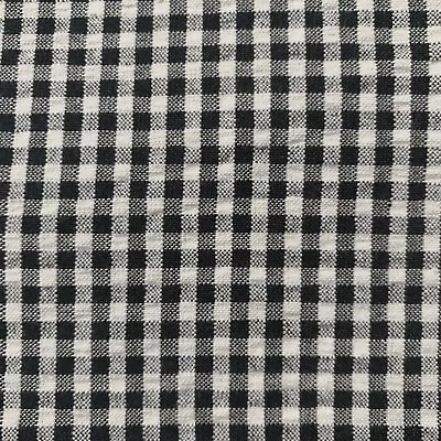 Vintage High End Black & White Gingham Seersucker Cotton Fabric 95x44” • $69.99