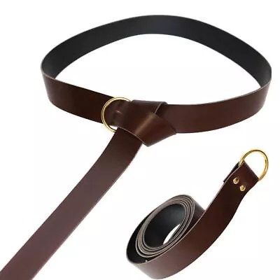 Viking Knight Leather Belt Leather Waist Belt Celtic Waistband Ring Waist Belt • £6.48