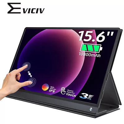 Touch Screen 1080P Portable Monitor 15.6  FHD Extend HDR Display With Battery  • $139.99