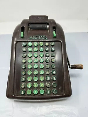 Vintage Victor  Adding Subtracting Machine Green Brown  • $33.19