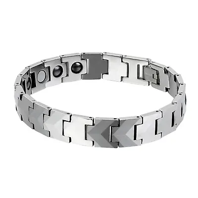 12mm Wide Men's Tungsten Carbide Link Magnetic Therapy Energy Health Bracelets • $19.99