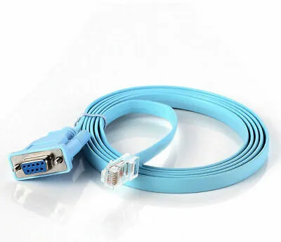 DB 9Pin RS232 Serial To RJ45 CAT5 Ethernet Adapter LAN Console Cable CiscoRouter • £7.95