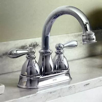 🆕 Moen WS84667 Caldwell 2-Handle Centerset Bathroom Faucet - Chrome $163 • $34.97