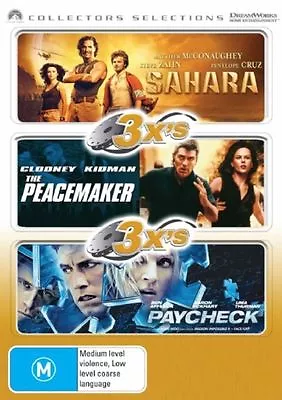 The Sahara / Peacemaker / Paycheck (DVD3-Disc Set) Region 4 Very Good Condition • $5.59