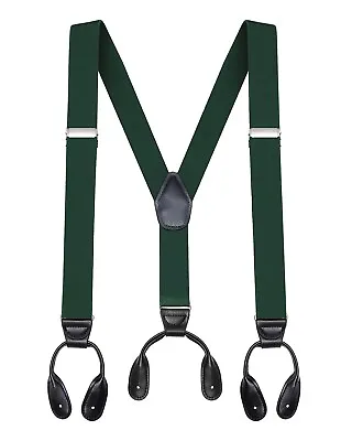 Buyless Fashion Button Suspenders For Men 48  Adjustable Straps 1 1/4  Y Shape • $15.47