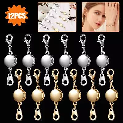 12X DIY Locking Magnetic Jewelry Clasp Lobster Ring Necklace Bracelets Hook Set • $9.98