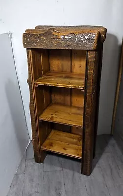 Vintage Rustic Handcrafted Wood Log Cabin Lodge Display Shelf Bookshelf Bookcase • $675