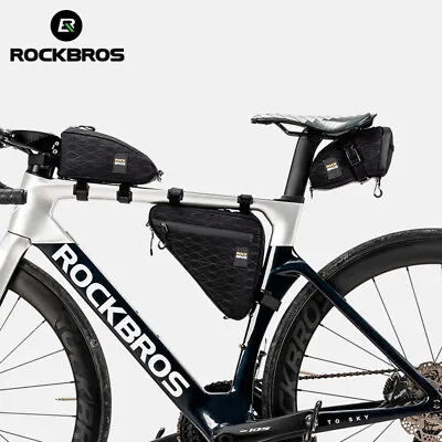 ROCKBROS Bike Combo Bag Triangle Top Tube Tail Bag Combination Adjustable • $29.99