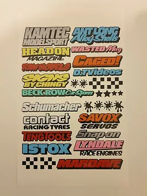 Banger Stock Car Filler Sheet Mardave Kamtec Oval Rc 1/12th A4 Sponsor Stickers  • £7