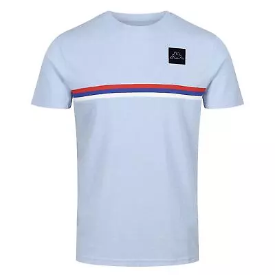 Kappa Men's Ibisso Crew Neck T-shirt Tee Sky Blue Retro Casual Italia New Bnwt • £21.99