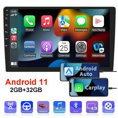 10.1  Android 11 Carplay Car Stereo Radio 2+32GB GPS Navi RDS MP5 Player 2 DIN • $59.99