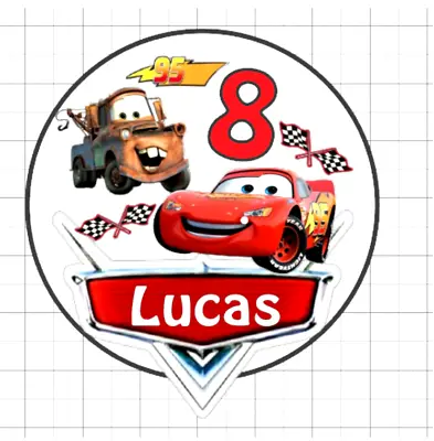 £5.95 • Buy Personalised Cars Lightning McQueen Cake Topper | Birthday Party Decorations