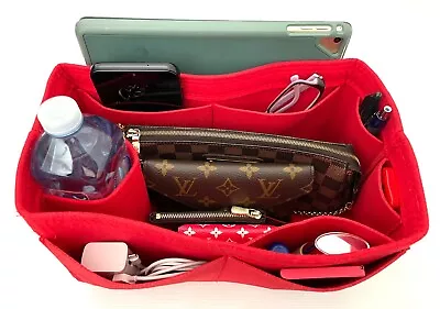 Bag Organizer Felt Tote Speedy 30 Neverfull MM With Water Holder Red Beige • $27