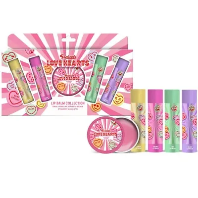 Swizzels Love Hearts Lip Balm Collection 4 Fruity Flavours And Tin NEW Packaging • £6.99