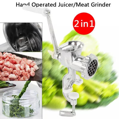 Hand Crank Juice Manual Juicer Wheat Grass Juice Extractor Ground Meat Tool Usa • $30