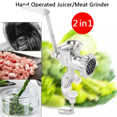 Juicer Meat Grinder Manual Fruit Vegetable Wheatgrass Juice Extractor Kitchen US • $30