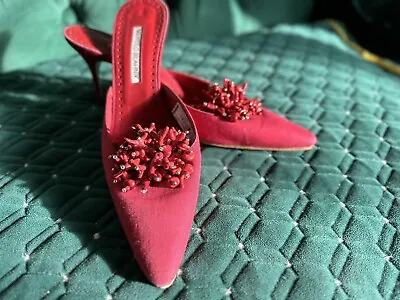 Manolo Blanhik Red Shoes Size 7 UK Used RRP £780 • £99