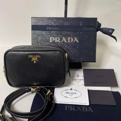 Prada Saffiano Mini Shoulder Bag Black • $711