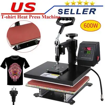 750W Dual-Display Digital Manual T-shirt Heat Press Machine Sublimation Printer • $109.99