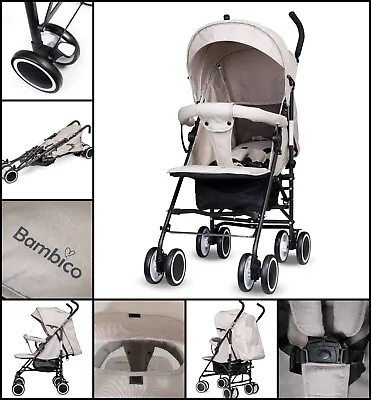 Foldable Baby Stroller Pram Lightweight Compact Travel Buggy With Shopping Baske • £59.99