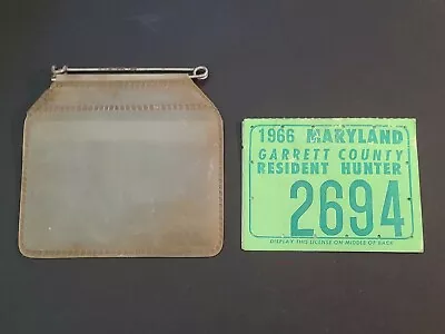 Vintage GENUINE 1967 Garrett County Maryland Hunting License W/Deer Stamp & Case • $29.99