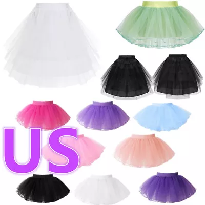 US Kids Girls Tutu Skirts Layered Tulle Skirts Dance Costumes Birthday Dress Up • $9.17