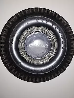 Vintage Firestone Rubber Tire Ashtray With Glass Embossed Logo • $15