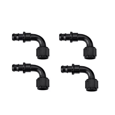 4Pcs 90 Degree Push On Lock Hose Fitting Oil/Fuel/Gas Line Adapter AN6 6AN • $12.59