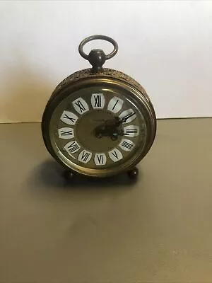 Linden Brass Wind Up Alarm Clock Marked West Germany  Travel Rare Vintage • $35