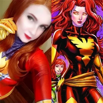 X-men Dark Phoenix Jean Grey Jumpsuit Red Cosplay 3D Bodysuit Costume Halloween • $41.79