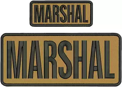 Marshal Embroidery Patch 4x10 And 2x5 Hook On Back Coyote Brown/blk • $16.75