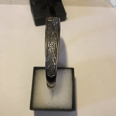 Vintage Dragon Design Tibetan Silver Stamped Marked Bracelet Rare • $100