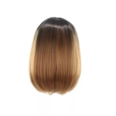 Bob Wig Gradient Color Synthetic Hair Wig Short Straight Wigs • £14.35