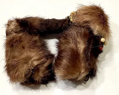 Vintage Genuine MINK FUR Poodle Dog Brooch 1950s • $14