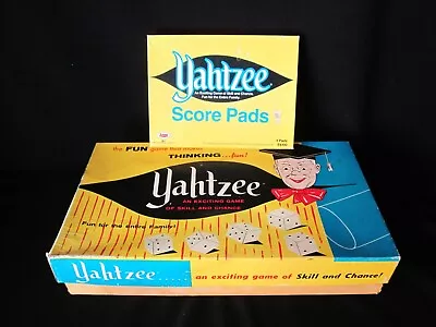 Vtg. 1961 Complete Yahtzee Game No 950 & Box Of 4 Score Pads No E6100/ 1973/Lowe • $14.99