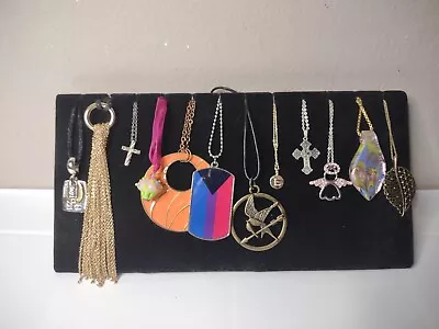 Lot Of 12 Pendant Necklaces Crosses Cupcake Tassel Mockingjay Angel Leaf • $35