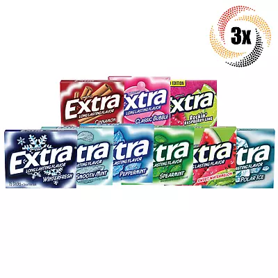 3x Packs Wrigley's Extra Variety Gum | 15 Sticks Per Pack | Mix & Match Flavors! • $11.81