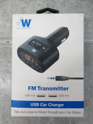 Just Wireless FM Transmitter USB Car Charger - Black • $9.95